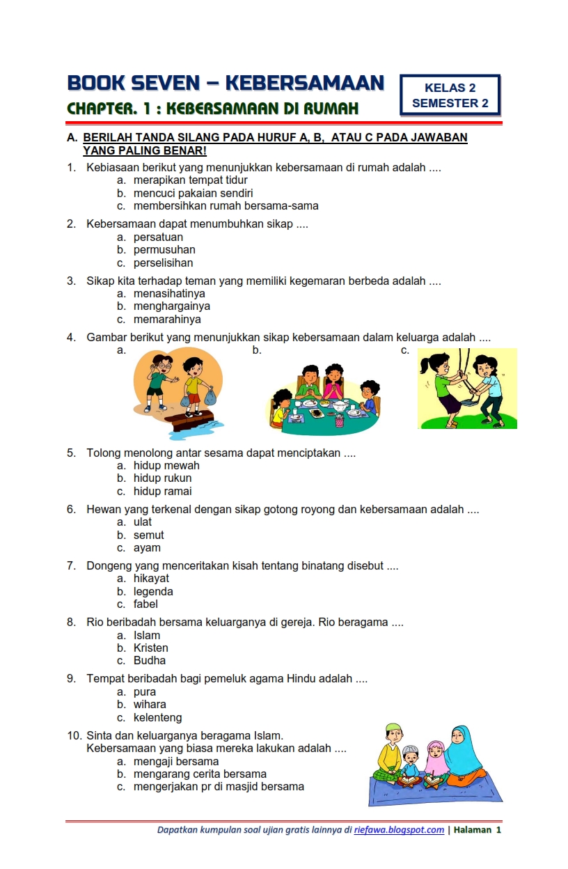 Asah Kemampuanmu Latihan Soal Kelas 4 Tema 2 Subtema 2 Manfaat