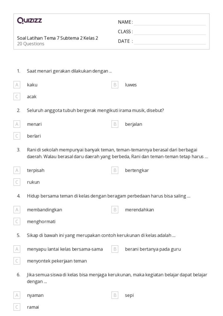 10 Rahasia Cepat Kuasai Materi dengan Latihan Soal Subtema 2 Kelas 5 yang Sering Muncul