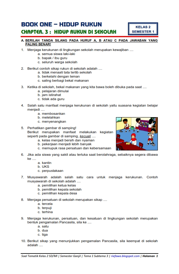 5 Rahasia Cepat Pahami Soal Bahasa Indonesia Kelas 2 Tema 1 Hidup Rukun Agar Nilai Bagus