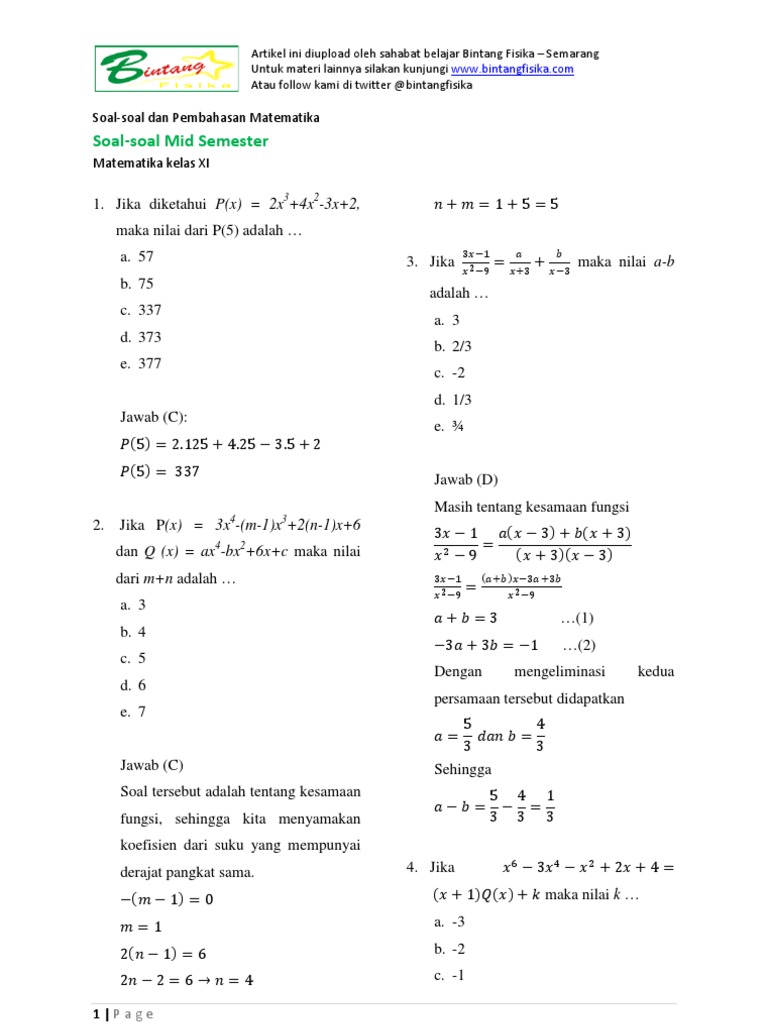 5 Rahasia Menguasai Ujian Akhir dengan Bank Soal Matematika Kelas 11 Semester 2 Terbaru