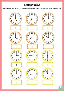 worksheet waktu jam Math for kids Math fact worksheets Math