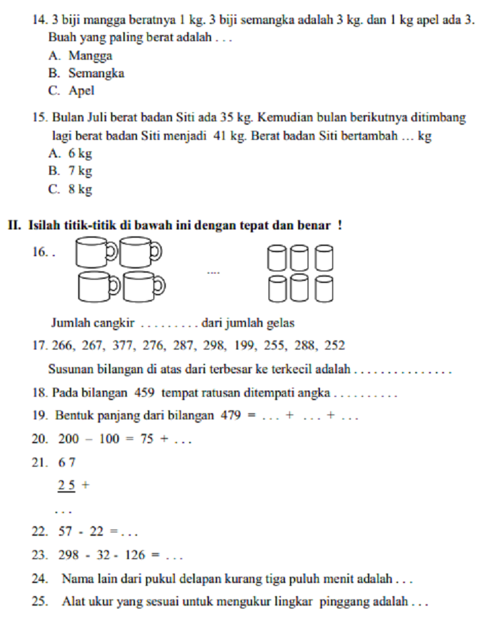 7 Latihan Soal Tema 7 Kelas 2 SD Semester 2 Kurikulum 2013 Ini Bikin Anak Makin Pintar