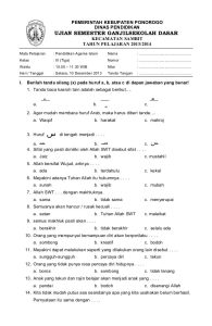 Soal Agama Islam Kelas 2 Semester 1 - Piffle me