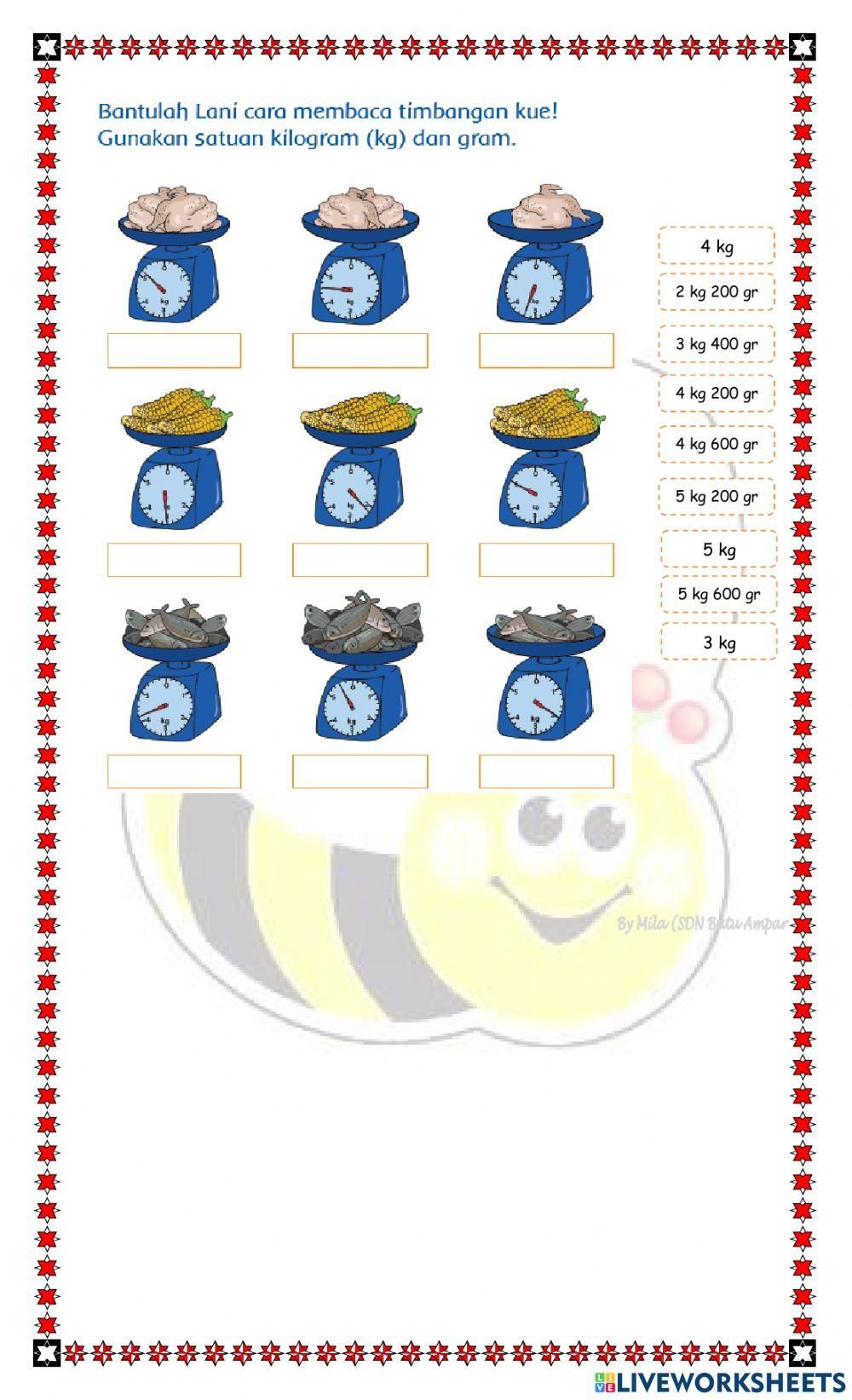 LKPD Kelas 3 Satuan Berat worksheet School subjects Teachers Save