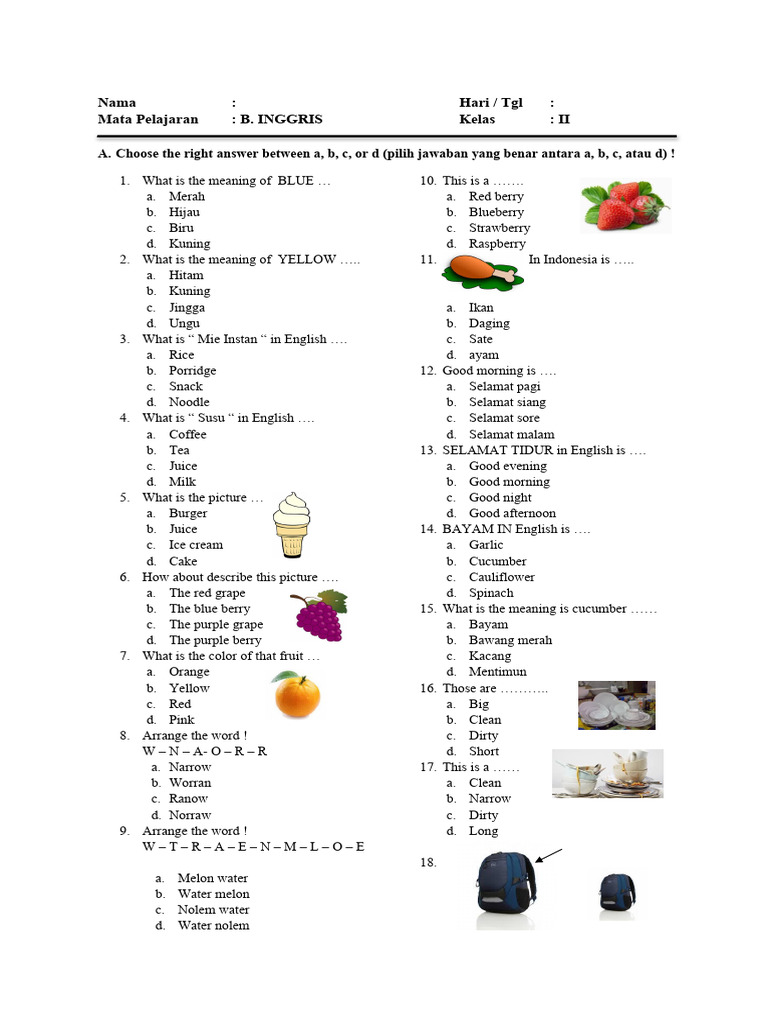 5 Fakta Mengejutkan Soal Bahasa Inggris Kelas 2 SD Semester 2 yang Wajib Orang Tua Tahu 5 Fakta Mengejutkan Soal Bahasa Inggris Kelas 2 SD Semester 2 yang Wajib Orang Tua Tahu