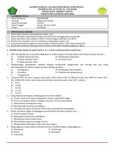 Soal PAT Ekonomi Kelas XI Madrasah Aliyah PDF