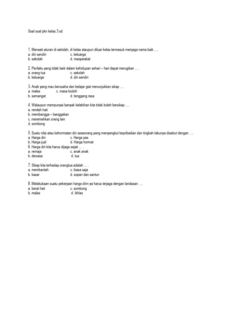 Soal Ulangan Kwu PDF Soal Ulangan Kwu PDF