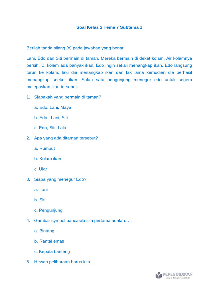 Akhirnya Terjawab! 3 Fakta Mengejutkan Soal Kelas 2 Tema 7 Subtema 2 yang Sering Membuat Bingung