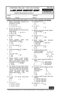 40 Soal Ulangan Matematika Kelas 4 Semester 2
