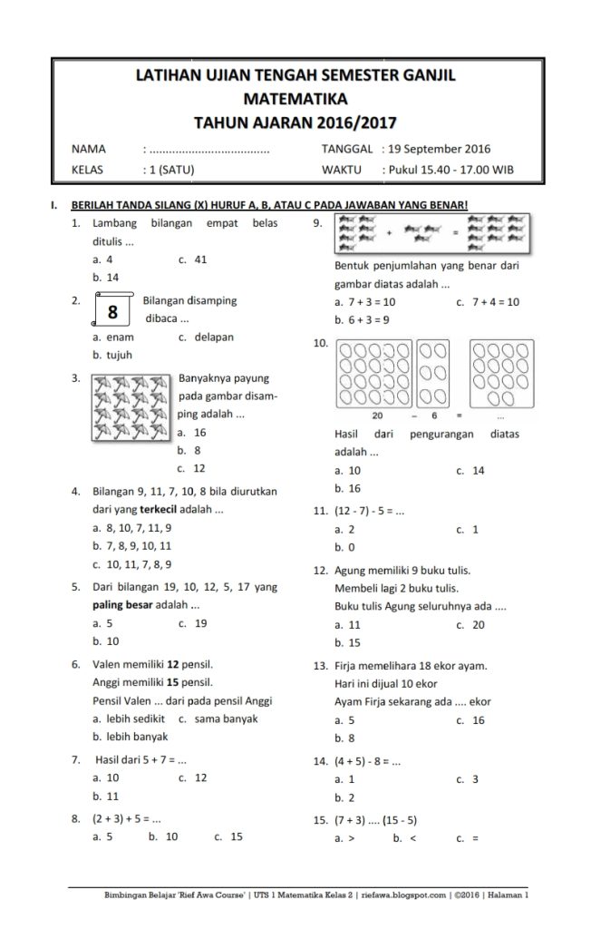 Akhirnya Terungkap 3 Rahasia Hidden Curriculum Dibalik Soal Kelas 1 SD Semester 2 Matematika yang Mengejutkan