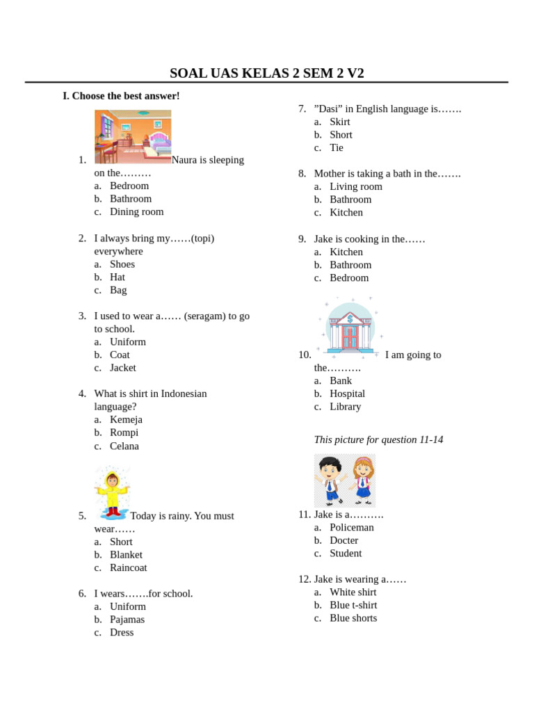Soal UAS Kelas 2 Semester 2 PDF Cuisine