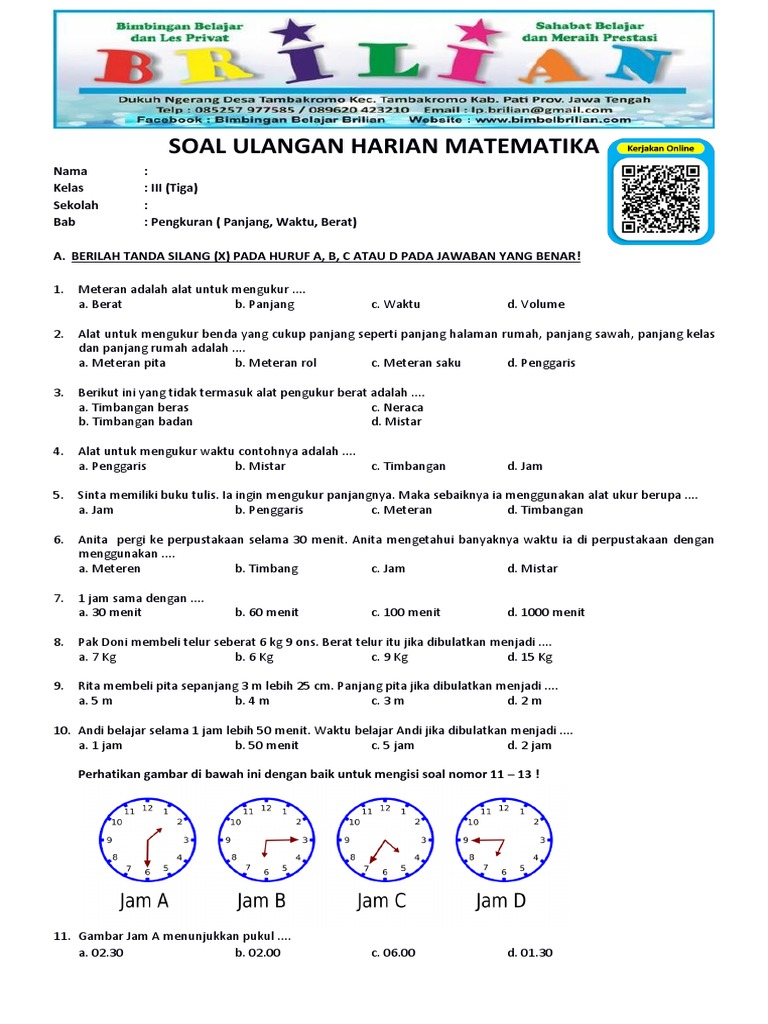 7 Cara Seru Latihan Soal Matematika Kelas 3 Bab Jam Agar Anak Langsung Jago Membaca Waktu
