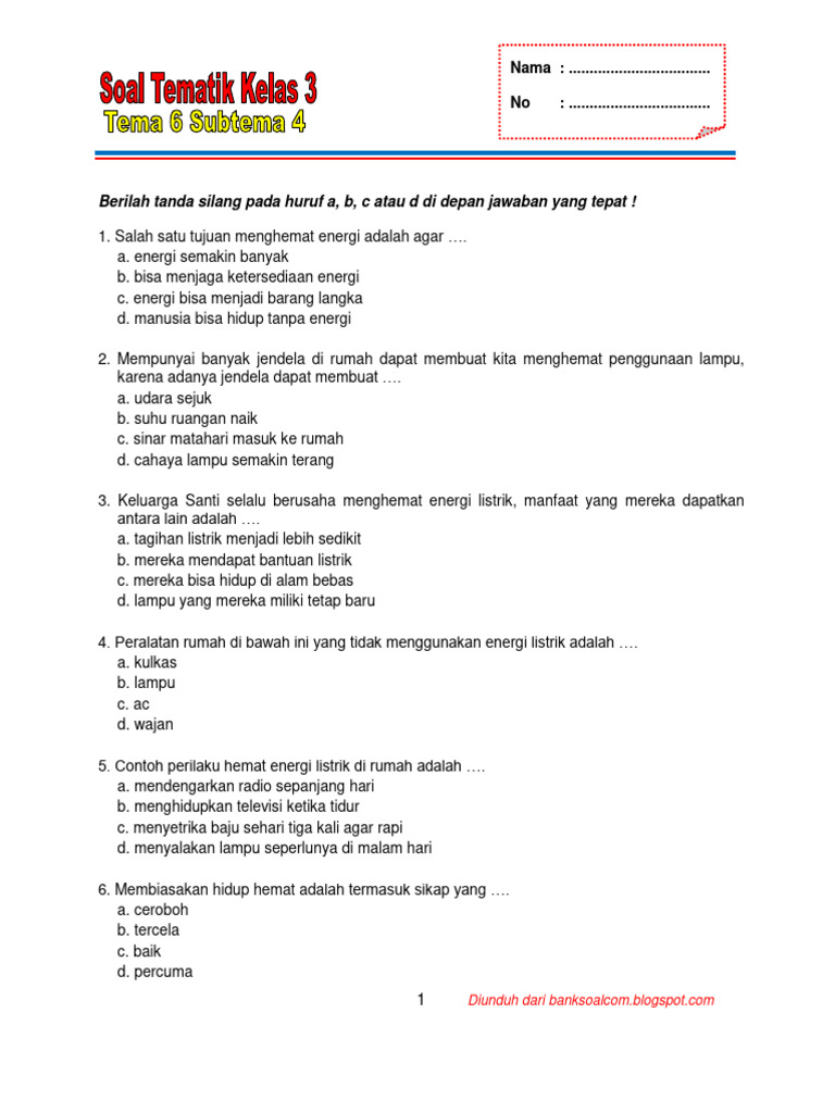 Download Soal PTS Kelas 3 Tema 6 Subtema 4 dan 30 Kunci Jawaban Matematika yang Wajib Kamu Tahu