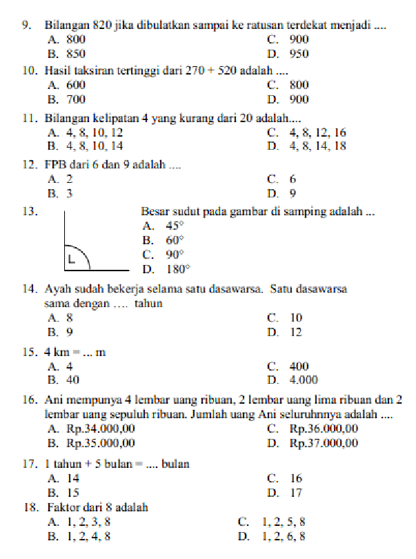 40 Soal Pilihan Ganda Bahasa Indonesia Kelas 4 SD dan Pembahasannya 40 Soal Pilihan Ganda Bahasa Indonesia Kelas 4 SD dan Pembahasannya