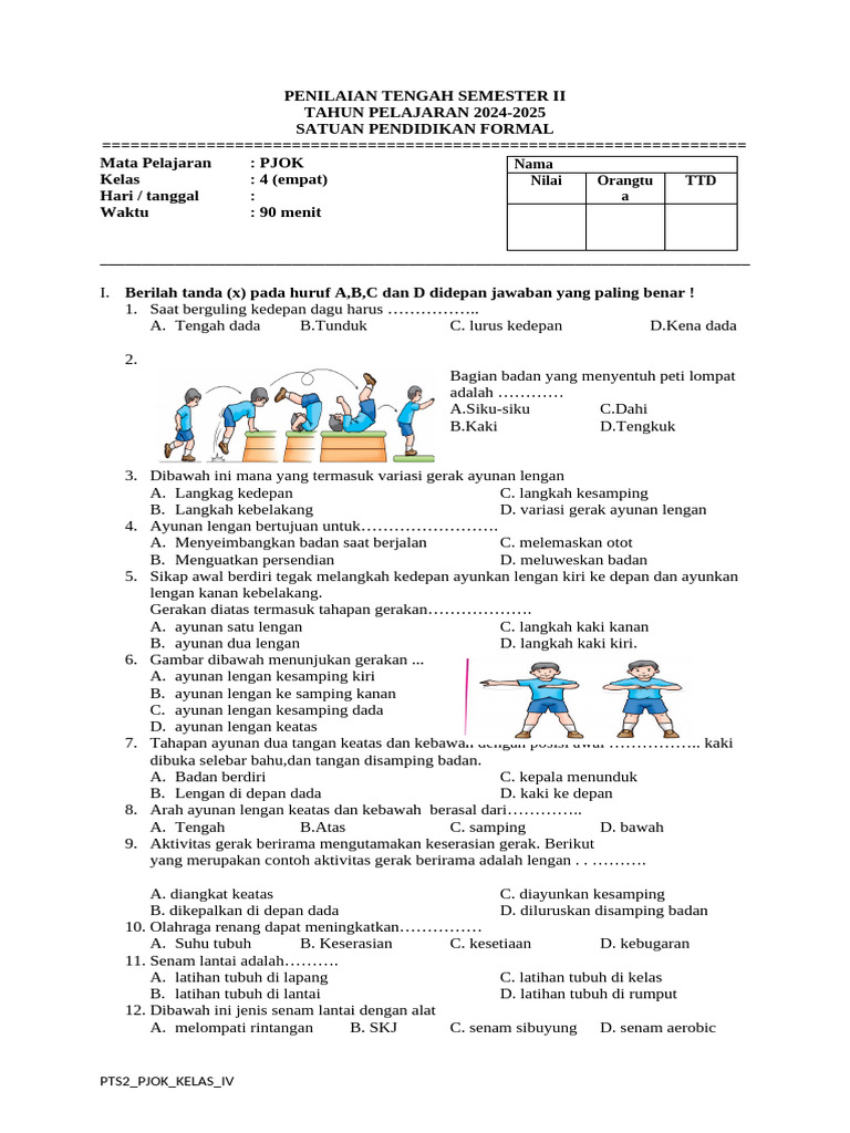 Ternyata Ini Rahasia Soal PTS PJOK Kelas 4 SDIT yang Sering Bikin Nilai Jeblok, Wajib Download Sebelum Terlambat