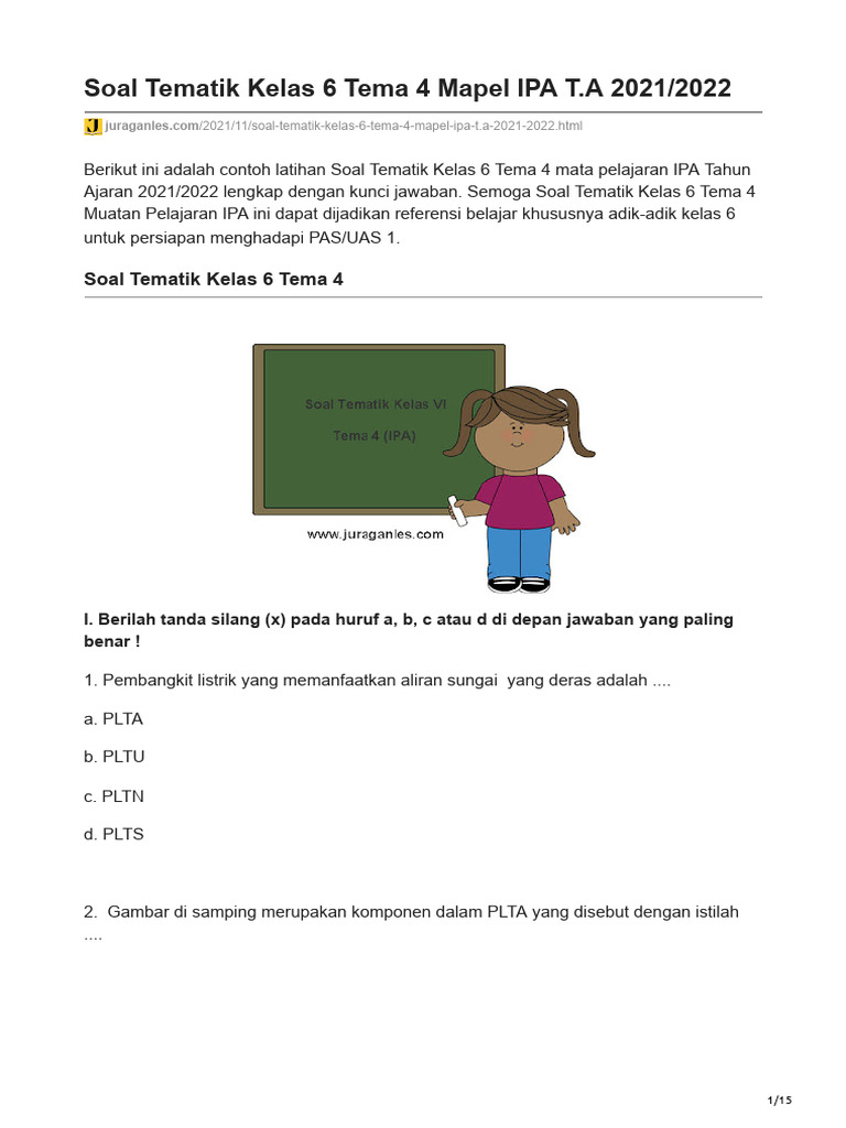 Bocoran Rahasia Jawaban soal soal tematik kelas 6 tema 4 Agar Nilai Ujian Langsung Melejit