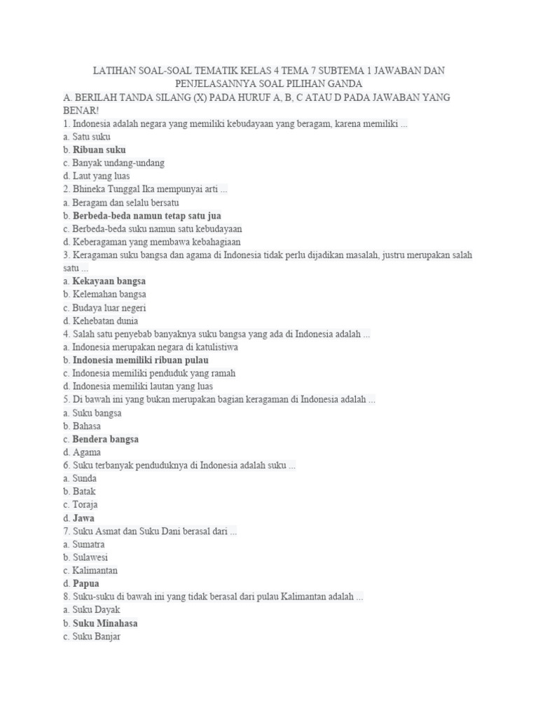 Rahasia Sukses Ujian Kini Terungkap Lewat Soal Soal Tematik Kelas 4 Tema 6 dan 7 Terbaru