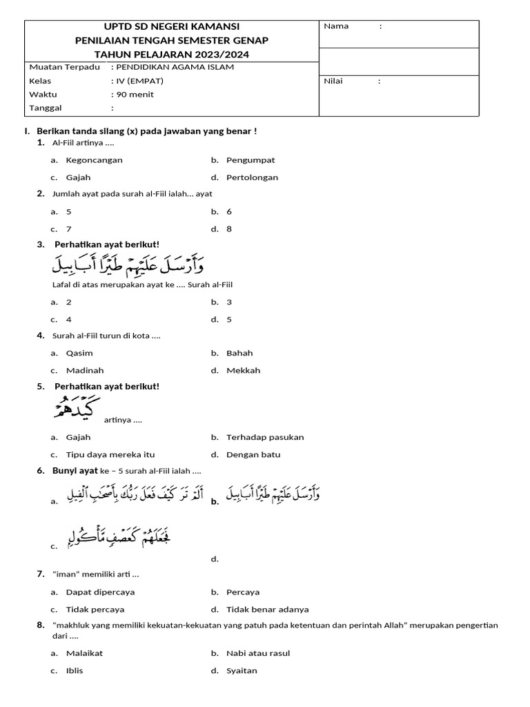 Wajib Tahu Kumpulan soal pat pai kelas 4 semester 2 kurikulum 2013 Paling Akurat Wajib Tahu Kumpulan soal pat pai kelas 4 semester 2 kurikulum 2013 Paling Akurat